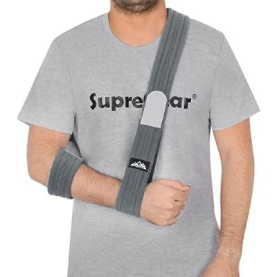 Imagen de supregear Soportes de Brazos, Cabestrillo para el Brazo Ajustable, Ligero Cómodo Hombro Inmovilizador Sling Transpirable Médico Soporte Lesionado Brazo/Mano/Codo, 180cm