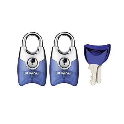 Imagen de Master Lock 4630EURTAST Envase da 2 Fusion Candados a Llave y Arco Cubierto, Color aleatorio, 4,4 x 1,4