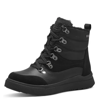 Imagen de Jana Botas de Nieve Invierno para Mujer, con Cordones, Forro cálido, Vegano, Moda, Negro, 42 EU