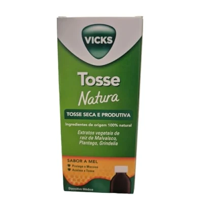 Imagen de Vicks Formula Natura Tos Adultos,140 ML [Tos seca y productiva] [Con extracto vegetal de Raíz Malvaísco,Grindelia] [100% ingredientes origen natural] [Protege la Mucosa] [Sabor Miel fresa]