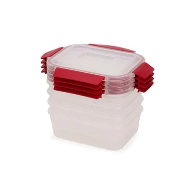 Imagen de Joseph Nest Lock Juego de 4 Contenedores Rectangulares para Alimentos, Apilables, Tapas Herméticas a Prueba Fugas, Libre BPA, 1.1L