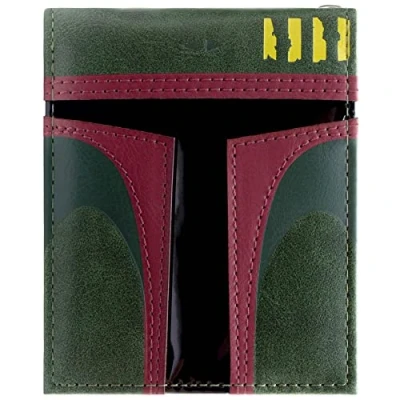 Imagen de The Empire Strikes Back Star Wars Mandalorian Boba Fett cazarrecompensas Casco Verde Bi Fold Cartera