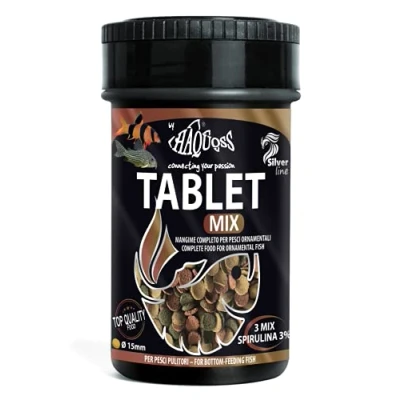 Imagen de Haquoss Tablet Mix Alimento de Pastillas affondanti para Peces limpiadores Fondo y Cristal, 100 ml/44 gr