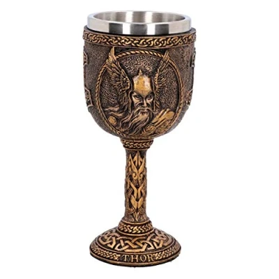 Imagen de Nemesis Now Vaso Thor D4719P9 de 17 cm, resina con acero inoxidable