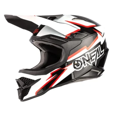 Imagen de O&#039;NEAL Casco de Motocross MX Enduro Motocicleta ABS Shell, Estándar Seguridad ECE 2205, Óptima ventilación y refrigeración 3SRS Voltaje del Adultos Negro Blanco Talla L