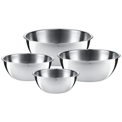Imagen de WMF Bol Gourmet Set de 4 Cuencos Mezcla (0,75L, 1L, 2L, 2,75L), Apìlables, Acero Inoxidable Cromargan 18/10, Apto para Lavavajillas
