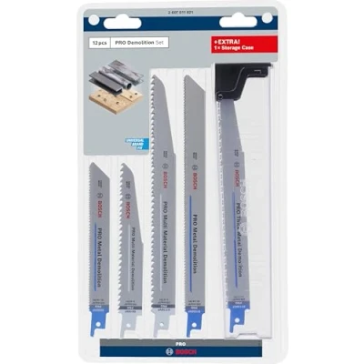 Imagen de Bosch PRO Demolition Juego de 12 hojas sierra sable (para tubos y perfiles metal, metales no ferrosos, longitud mm, accesorios profesionales sable)