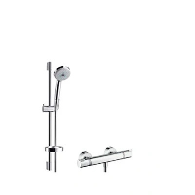 Imagen de Hansgrohe 27086000 Croma Multi termostato y Barra 65 cm, Set, Ducha Mano 100