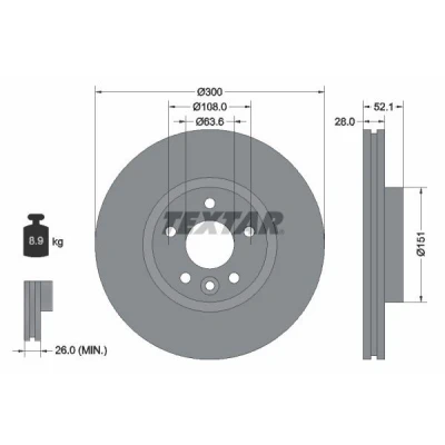 Imagen de TEXTAR PRO+ 92196905 Disco de freno FORD: MONDEO 4, 4 Stufenheck, Turnier