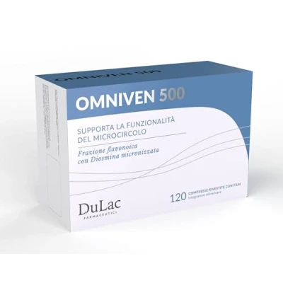 Imagen de DuLàc, Diosmin Omniven 500, Complemento Alimenticio a Base de Diosmina y Hesperidina para Piernas Pesadas e Hinchadas, Microcirculación Varices, 80 Comprimidos