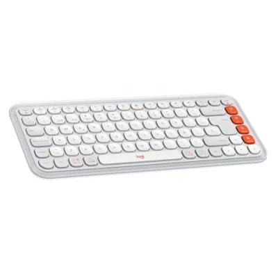 Imagen de Teclado Logitech Pop Icon Keys, Inalámbrico, Bluetooth, Teclas personalizables, Easy Switch hasta 3 dispositivos, PC/Mac, años de batería, Blanco