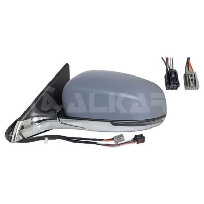 Imagen de Espejo retrovisor Alkar 9059828 izquierda imprimado negro, negro/plata eléctrico calefactable, abatible eléctricamente, con iluminación ambiental, asf