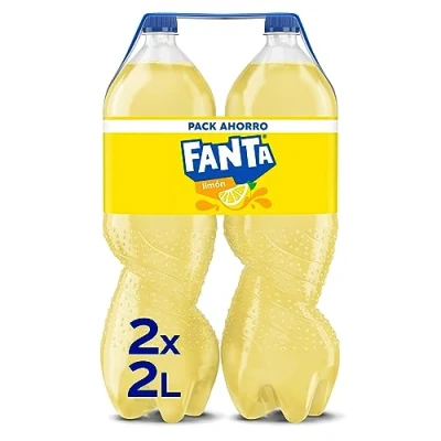 Imagen de Fanta Limón Refresco con 6 % de zumo limón, bajo en calorías Pack 2 botellas 2L
