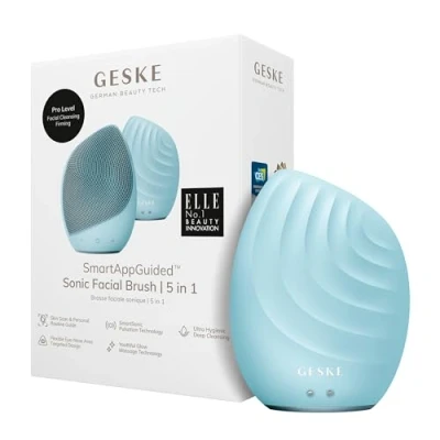 Imagen de GESKE Cepillo facial SmartAppGuided™ 5 en 1 de limpieza eléctrico silicona suave profesional Dispositivo masajeador