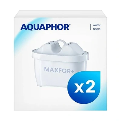 Imagen de AQUAPHOR MAXFOR+ Pack 2 Cartucho de Filtro Agua, plástico AQUALES, Blanco,