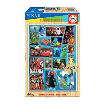 Imagen de Educa Puzzle de 100 Piezas Infantil Madera Ecológica, con Las imágenes los Principales Personajes Disney Pixar A Partir 6 7 8 años (18881)