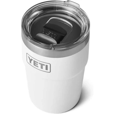 Imagen de YETI Rambler Cup, Vacuum Insulated Stainless Steel Stackable Cup with Magslider Lid, White, 16 oz (475 ml)