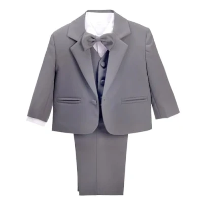 Imagen de Lito Angels Trajes para niño pequeños de Vestir Elegante Gris carbón, Conjunto 5 Piezas Traje Formal Boda, Fiesta, Ceremonia y ocasión Especial, Tamaño 3 4 años 057