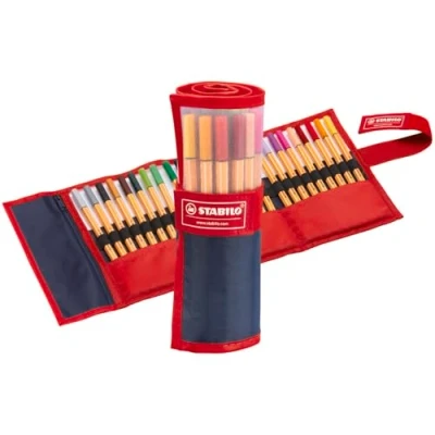 Imagen de Rotulador stabilo punta de fibra point 88 estuche rollerset 25 colores surtidos