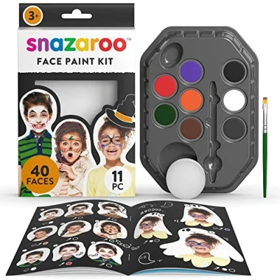 Imagen de Snazaroo Paleta de maquillaje para cara con 8 Pastillas + Pincel y Esponja Halloween