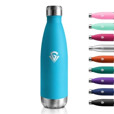 Imagen de Botella Termica 500ml, Agua Acero Inoxidable con Doble Pared, sin BPA, Cantimplora Reutilizable a Prueba de Fugas para Gimnasio, Oficina, Colegio, Senderismo, Deporte, Outdoor