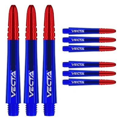 Imagen de WINMAU Vecta dardos de policarbonato Vecta, 1 juego por paquete (3 ejes en total), accesorios profesionales para dardos, intermedios azules y rojos