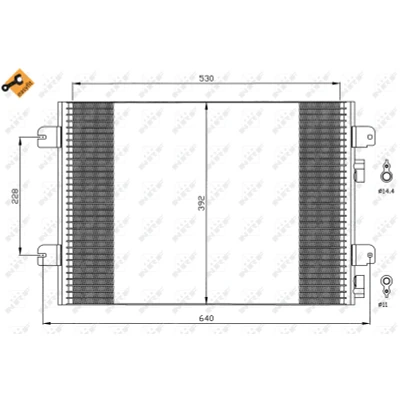 Imagen de NRF EASY FIT 35542 Condensador con junta anular 14,4 11, 11,0 Aluminio 530 DACIA: Sandero I, Logan I Berlina, MCV, RENAULT: MEGANE 1