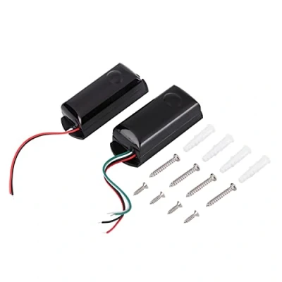 Imagen de Weikeya Detector alarma exteriorde Haz de Infrarrojos, Sensor Infrarrojos para Exteriores Hermoso plástico Anti Lluvia extendido protección perimetral Sistema Seguridad