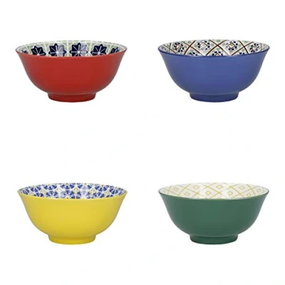 Imagen de Colourworks juego de 4 cuencos melamina, individuales 15 cm, multicolor, 1 rojo, morado, verde, azul, cm cada uno, 12 meses garantía,