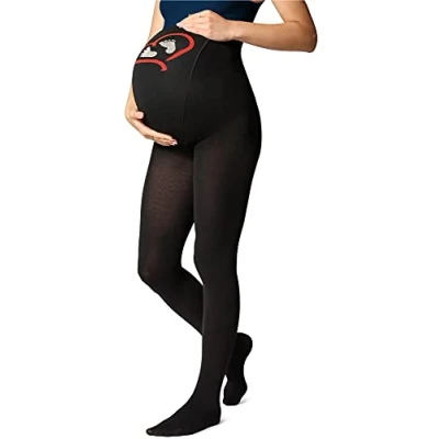 Imagen de BE Mammy Medias Panty Premamá Mujer 150 DEN 1122 (Negro Patrón 001, S)