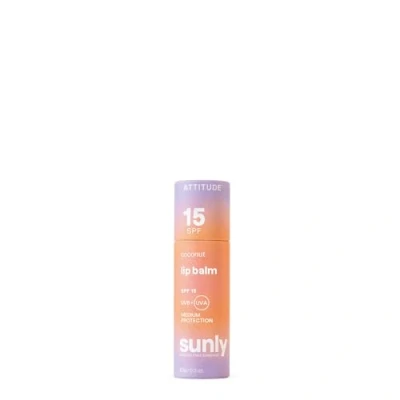 Imagen de ATTITUDE Bálsamo Labial Sin Plástico con Protección Solar SPF 15, Verificado por el EWG, Ingredientes de Origen Vegetal y Mineral, Vegano, Coco, 8.5 g