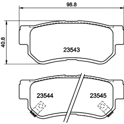 Imagen de HELLA 8DB 355 009 971 Juego de pastillas freno con avisador acústico desgaste accesorios HYUNDAI: Getz, Tucson, Santa Fe I, KIA: Sportage II