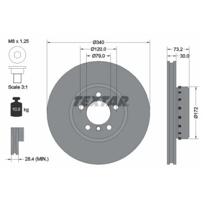 Imagen de TEXTAR PRO+ 92264925 Disco de freno BMW: 3 Berlina, 4 Coupé, Touring