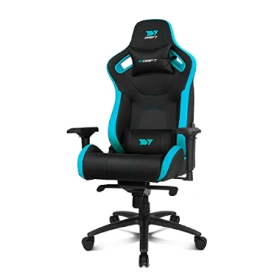 Imagen de Silla gaming Drift DR600, Reposabrazos 4D, Hasta 150 kg, Cojín cervical y lumbar, Reclinable, Azul