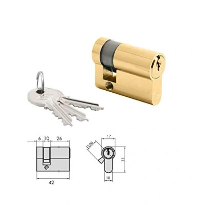 Imagen de Cilindro CVL 5982T / 26x42 Laton Pulido Leva Larga 1/2