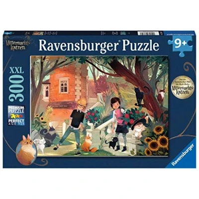 Imagen de Ravensburger Dinosaurier,Elefant,Tiger Infantil 13330 Die Katzenflüsterer Nova und Henry 300 Piezas XXL Mitternachtskatzen Puzzle para niños a Partir de 9 años