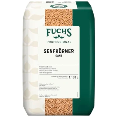 Imagen de Fuchs Professional Semillas de mostaza enteras para mortar adobos, sopas y salsas Calidad profesional consumidores a granel 1,1 kg en bolsa reciclable