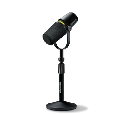 Imagen de Shure MV7+ micrófono para Podcast con Soporte de Audio Mejorado, Panel táctil LED, Salidas USB C y XLR, Modo nivelación automática, Filtro Pop Digital, Efectos reverberación Negro