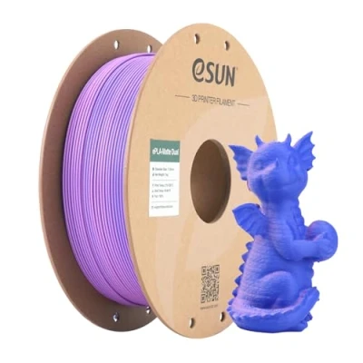 Imagen de eSUN Dual Colour Mate Filamento, Filamento PLA 1.75mm, Color Sin Brillo, Textura Esmerilada, Carrete de 1KG (2.2 LBS) Impresión 3D para Impresoras 3D,Violeta Azul