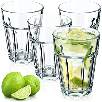 Imagen de KADAX vasos para bebidas, aptos lavavajillas, de calcio neutro, cóctel apilables, agua, café, té (Amelie 365 ml, 4 unidades)