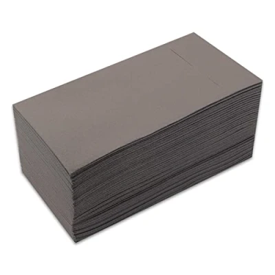 Imagen de Servilletas Kanguro, Formato 30x40, Pliege 1/6, Material Airlaid, Pocket, 1 capa, color Gris (paquetes de 40 servilletas)
