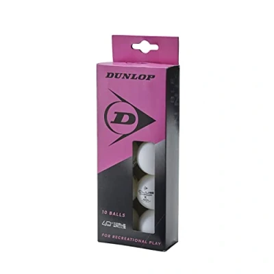 Imagen de Dunlop Club Champ Bolas de Tenis Mesa (10 Unidades), Color Blanco