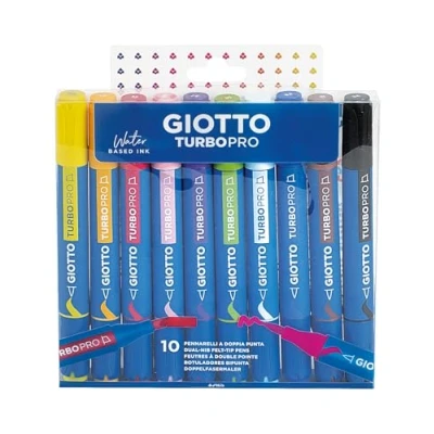 Imagen de 10 Rotuladores Giotto Turbo Pro Clásicos Colores Surtidos