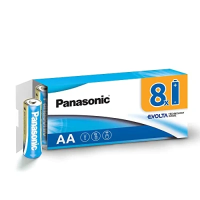 Imagen de Panasonic EVOLTA TECHNOLOGY INSIDE, AA Mignon LR6, paquete de 8 en un embalaje sin plástico, 1.5 V, pila con energía larga duración, alcalina