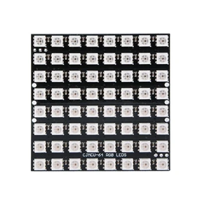 Imagen de Sun3drucker Matrix CJMCU 8 Panel de matriz ledes (64 ledes, WS2812 5050 RGB, con controladores integrados para Arduino y Raspberry Pi)