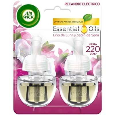 Imagen de Air Wick Eléctrico Recambio de ambientador automático eléctrico, Aroma a Lirio Luna y Satén seda 2 x 19ml