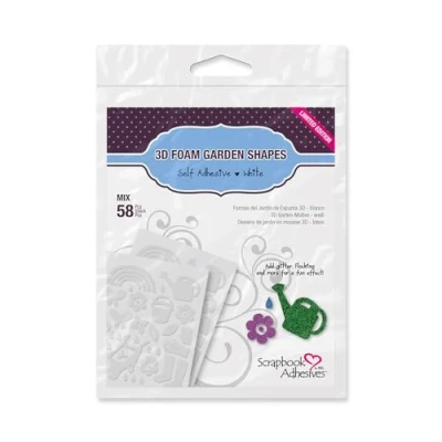 Imagen de Scrapbook Adhesives By 3L 3D Foam Shapes Garden, White, Varias Tallas