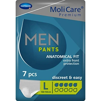 Imagen de MoliCare Pants Men: Ropa Interior para Pérdidas de Orina Hombre, Cómodo y Fácil Usar; Incontinencia; 5 Gotas; Talla L; 7 Unidades