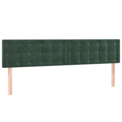 Imagen de vidaXL Cabecero con Luces LED de Cama Cabezal Tapizado para Matrimonio Mueble Dormitorio Interior Terciopelo Verde Oscuro 180x5x78/88 cm