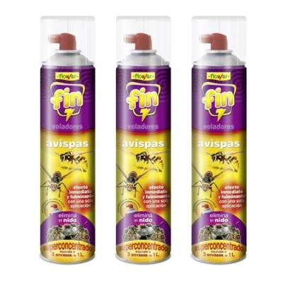 Imagen de FLOWER Insecticida Avispa Asiática Exterior Largo Alcance 5 Metros Spray 800 ML Repelente Avispones, Nidos de Avispas y Avisperos Súper Concentrado Eliminación Inmediata (PACK 3 UNIDADES)